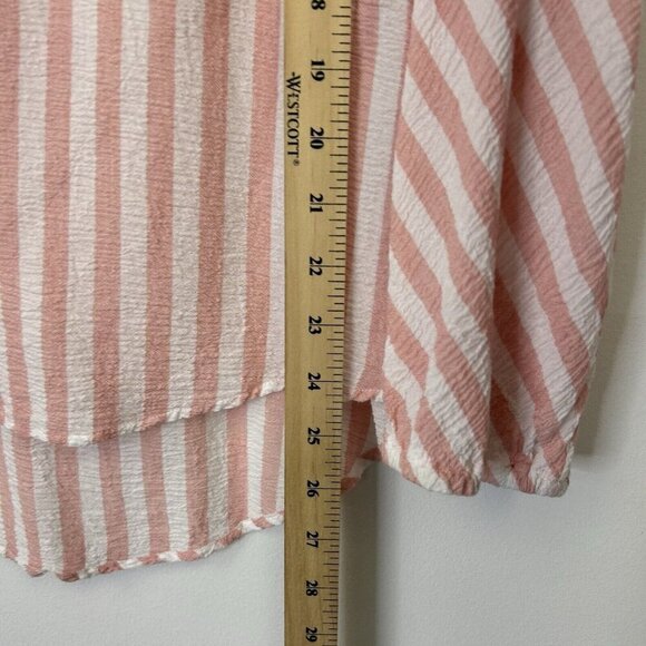 Chicos Gauze Button Up Top Women’s Size 2 US Large Pink Stripe Beachy - Picture 8 of 9